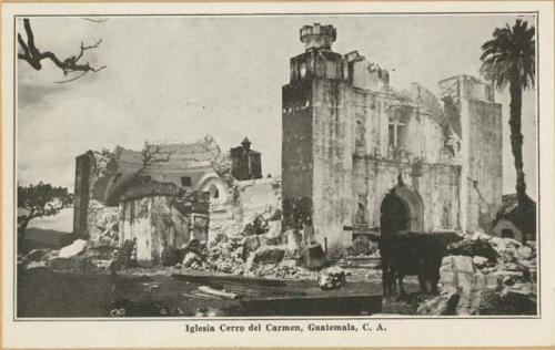 Damage to Iglesia Cerro del Carmen from earthquake of December 1917