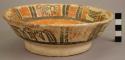 Nicoya Polychrome low ring base bowl with figures on exterior and interior