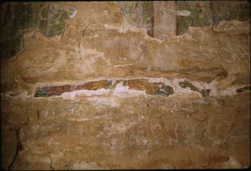 La Pasadita, frescoed west wall of south chamber, with vault spring (right)