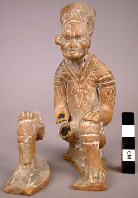 Ceramic figurine, moulded and incised seated human