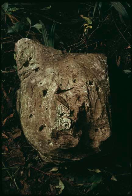 Piedras Negras, Lintel 7, remains after destruction by looters