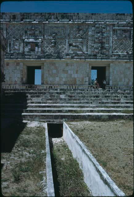 Uxmal, trench in Nunnery for Son et Lumiere