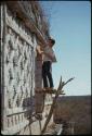 Chichen Itza, Ian Graham taking mould of lintel at Las Monjas