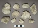 White mortar fragments