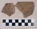Ceramic, earthenware, body sherds with punctate and impressed decoration