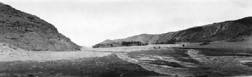 Panoramic scene with cliffs