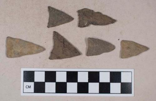 Chipped stone, triangular bifaces