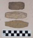 Chipped stone, stemmed and lanceolate bifaces including possible scraper