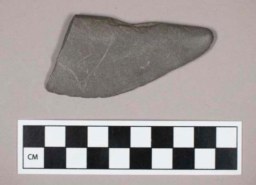 Ground stone, atlatl weight fragment