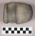 Ground stone, grooved axe with flat end