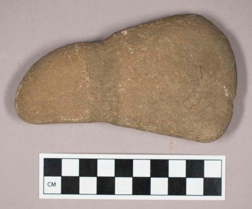 Ground stone, grooved axe with pointed end