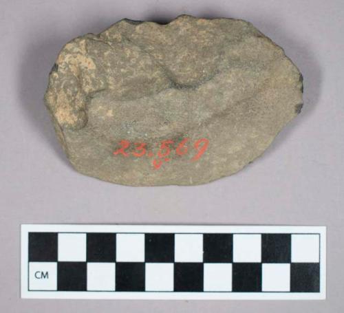 Chipped stone, biface with cortex