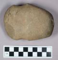 Ground stone, grooved axe with rounded end