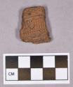 Ceramic, earthenware body sherd, incised crosshatch