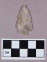 Chipped stone, projectile point, corner-notched, quartz