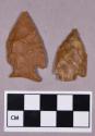 Chipped stone, projectile points, corner-notched, assymetrical