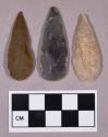 Chipped stone, projectile points, leaf-shaped