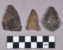 Chipped stone, projectile points, fragmented and triangular, and bifaces, ovate and preforms