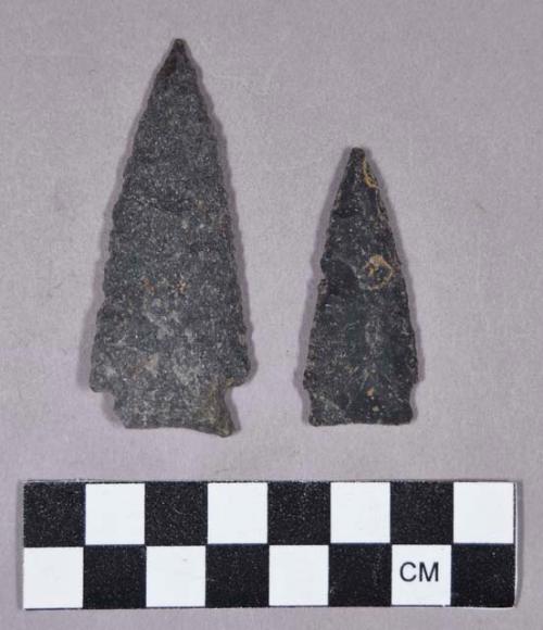 Chipped stone, projectile points, corner-notched and stemmed