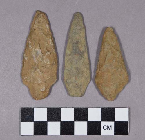 Chipped stone, projectile points, stemmed