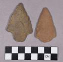 Chipped stone, projectile points, stemmed