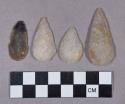 Chipped stone, projectile points, leaf-shaped, includes quartz