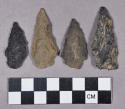 Chipped stone, projectile points, stemmed