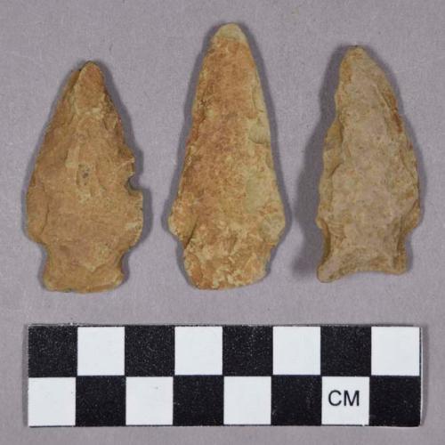 Chipped stone, projectile points, stemmed