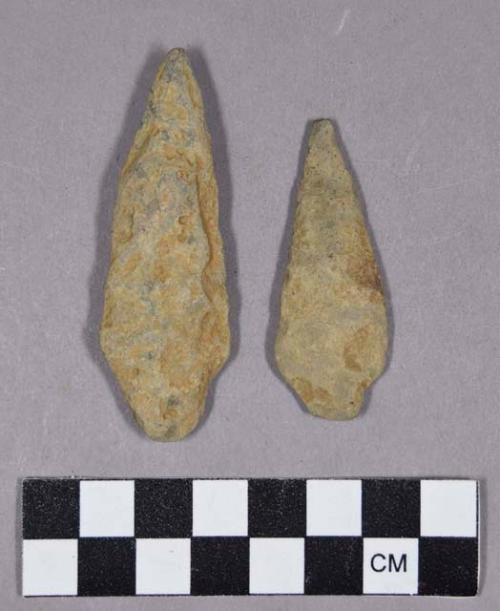 Chipped stone, projectile points, contracting-stemmed