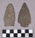 Chipped stone, projectile points, stemmed