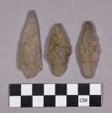 Chipped stone, projectile points, stemmed