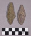 Chipped stone, projectile points, stemmed