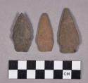 Chipped stone, projectile points, stemmed