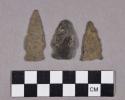 Chipped stone, projectile points, stemmed