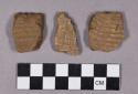Ceramic, earthenware body sherds, cord-impressed, includes mica-tempered and grit-tempered
