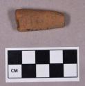 Ceramic, earthenware, pipe stem fragment, dentate