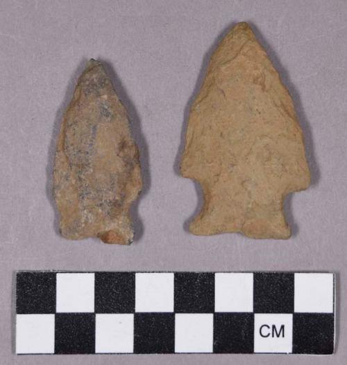 Chipped stone, projectile points, stemmed