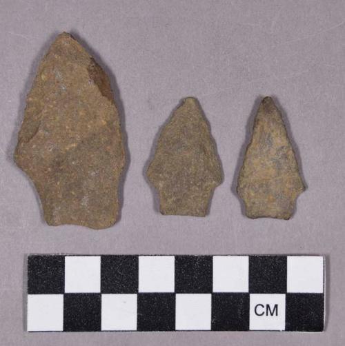 Chipped stone, projectile points, stemmed