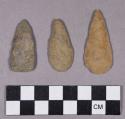 Chipped stone, projectile points, leaf-shaped