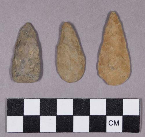 Chipped stone, projectile points, leaf-shaped