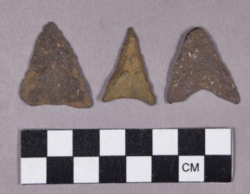 Chipped stone, projectile points, triangular