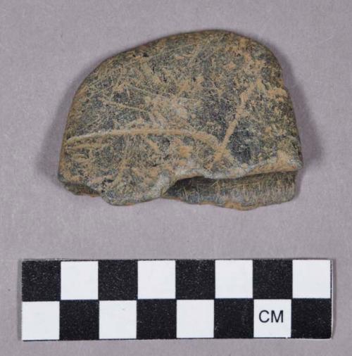 Ground stone, atlatl weight fragment