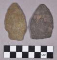 Chipped stone, bifaces, stemmed