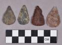 Chipped stone, projectile points, ovate and leaf-shaped