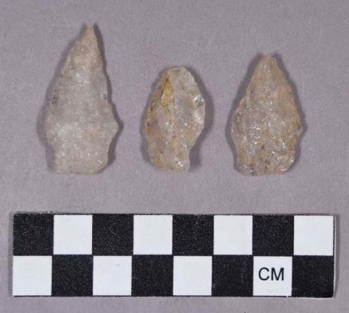 Chipped stone, projectile points, stemmed, includes quartz