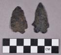 Chipped stone, projectile points, bifurcate base