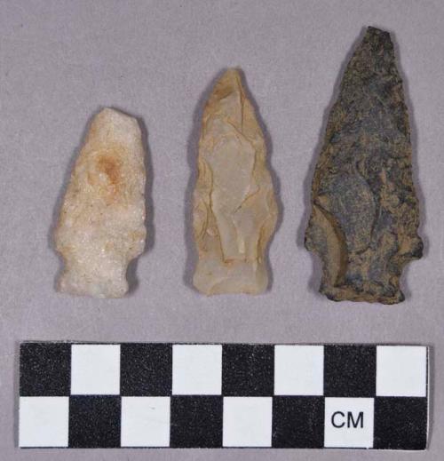 Chipped stone, projectile points, stemmed