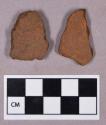 Ceramic, earthenware body sherds, grit-tempered, undecorated