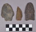 Chipped stone, projectile points, stemmed and asymmetrical
