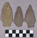 Chipped stone, projectile points, stemmed